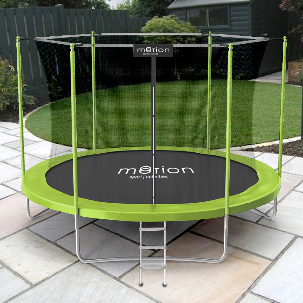 Батут d312 см с лестницей и внутренней сеткой