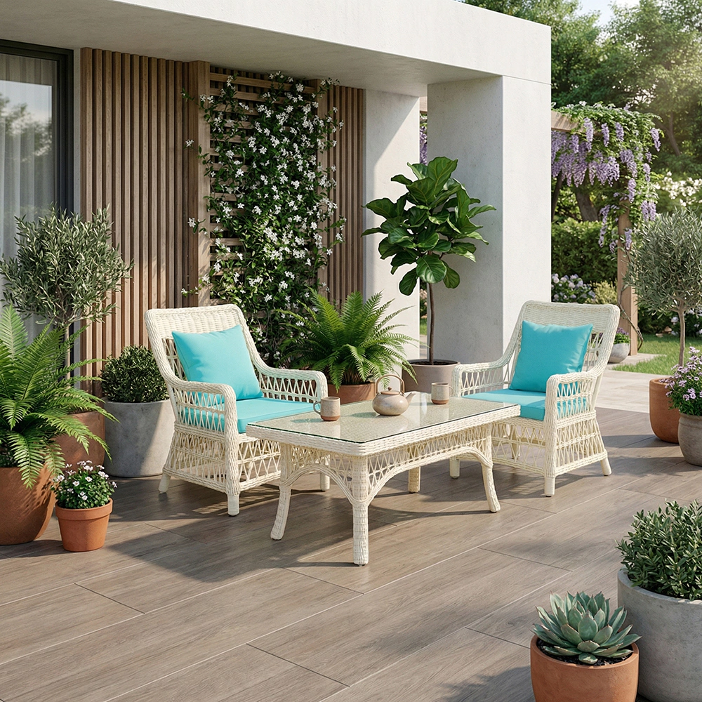 Кресло садовое из техноротанга AIKO Legend 95x68x65 см белое