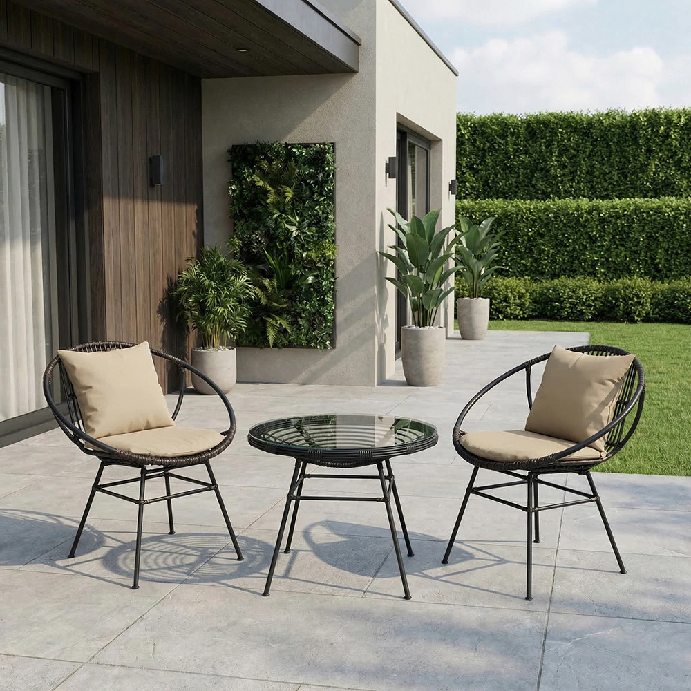 Кресло садовое AIKO Acapulco 75x67x80 см, техноротанг, коричневое