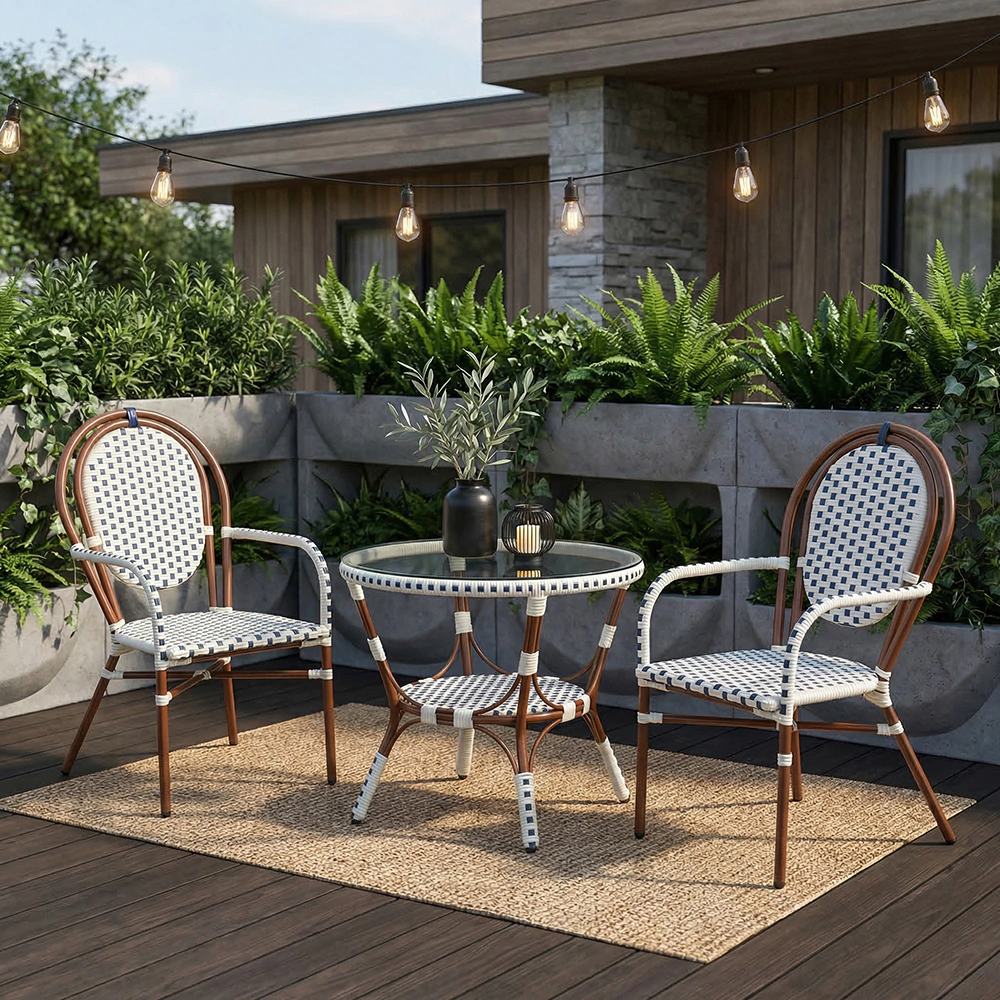 Кресло садовое AIKO Paris 52x60x95 см техноротанг, белое