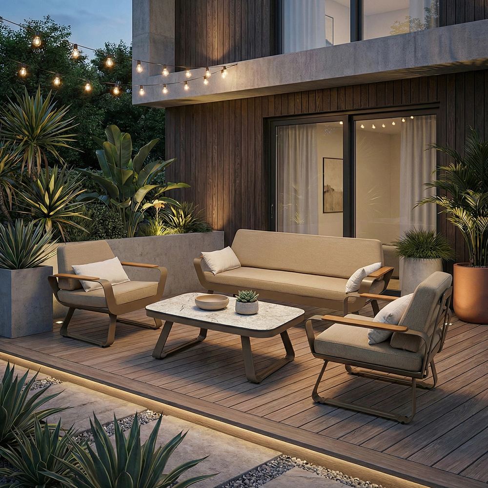 Комплект мебели Seiz Minies 4 предмета с подушками, алюминий