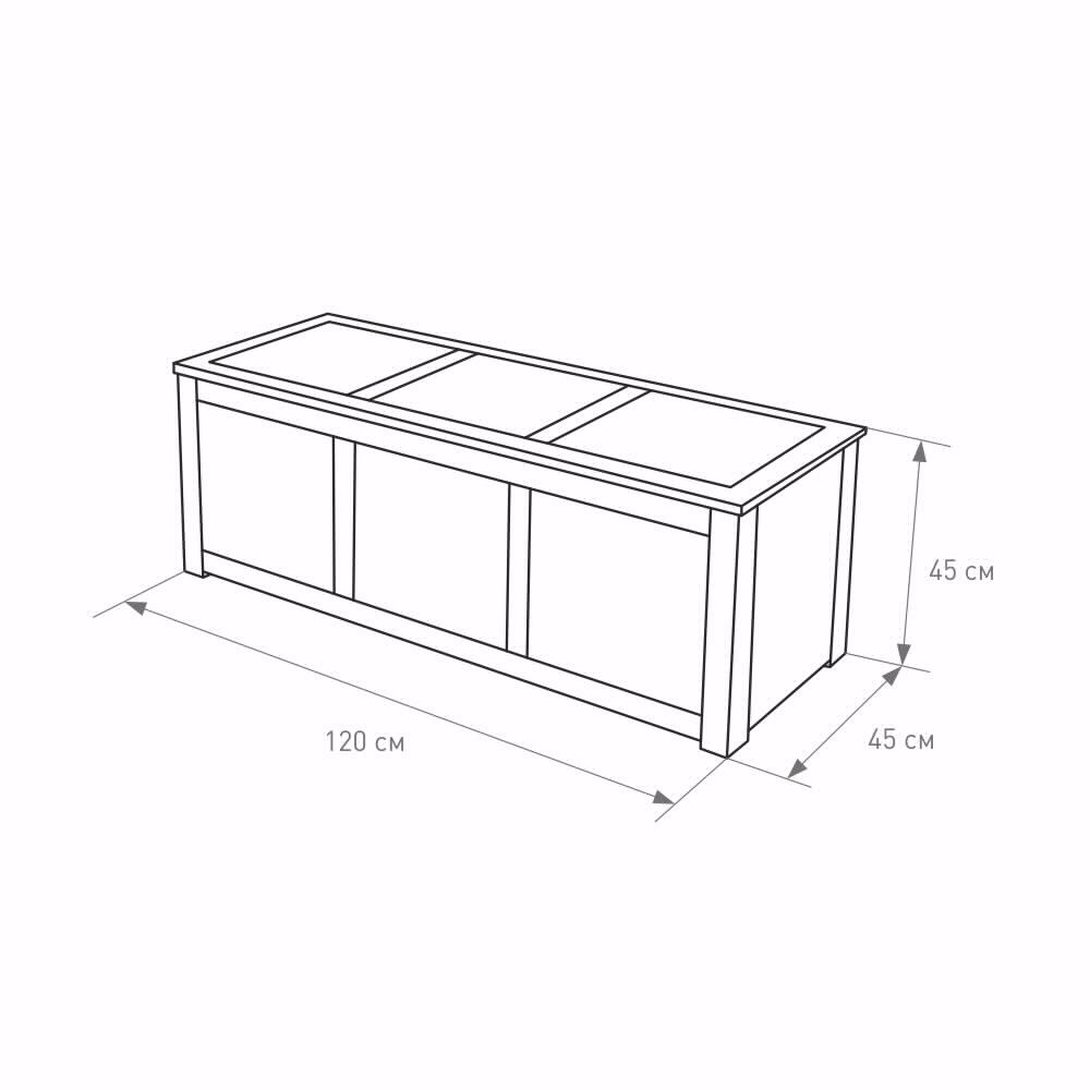 Ящик для подушек деревянный 120х45х45 см акация