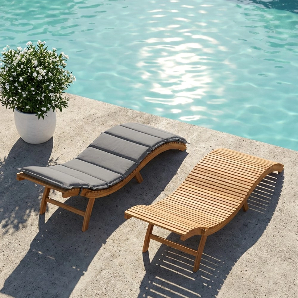 Шезлонг складной 186x57х51 см акация