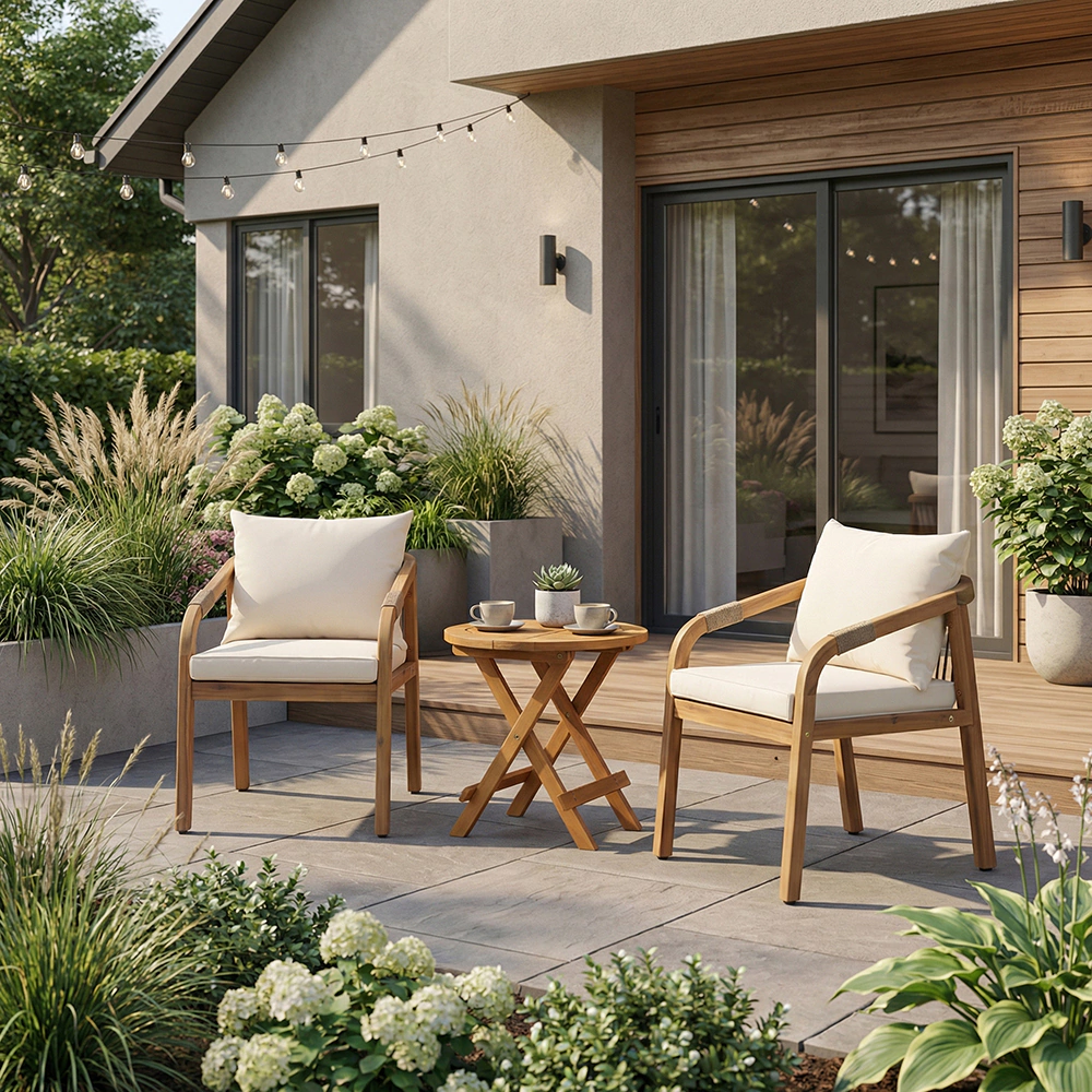 Столик складной круглый 40х45 см акация