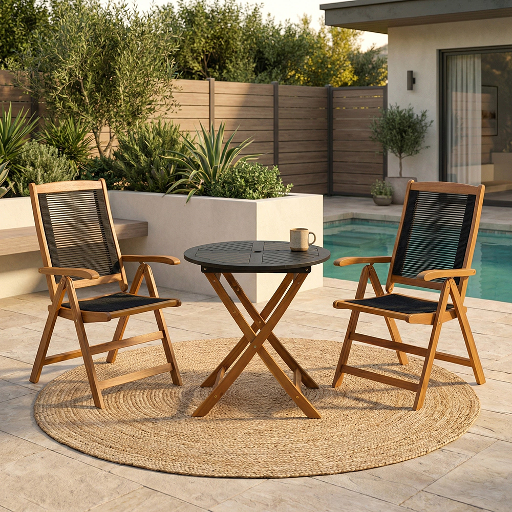 Стол складной 90х75 см акация серый