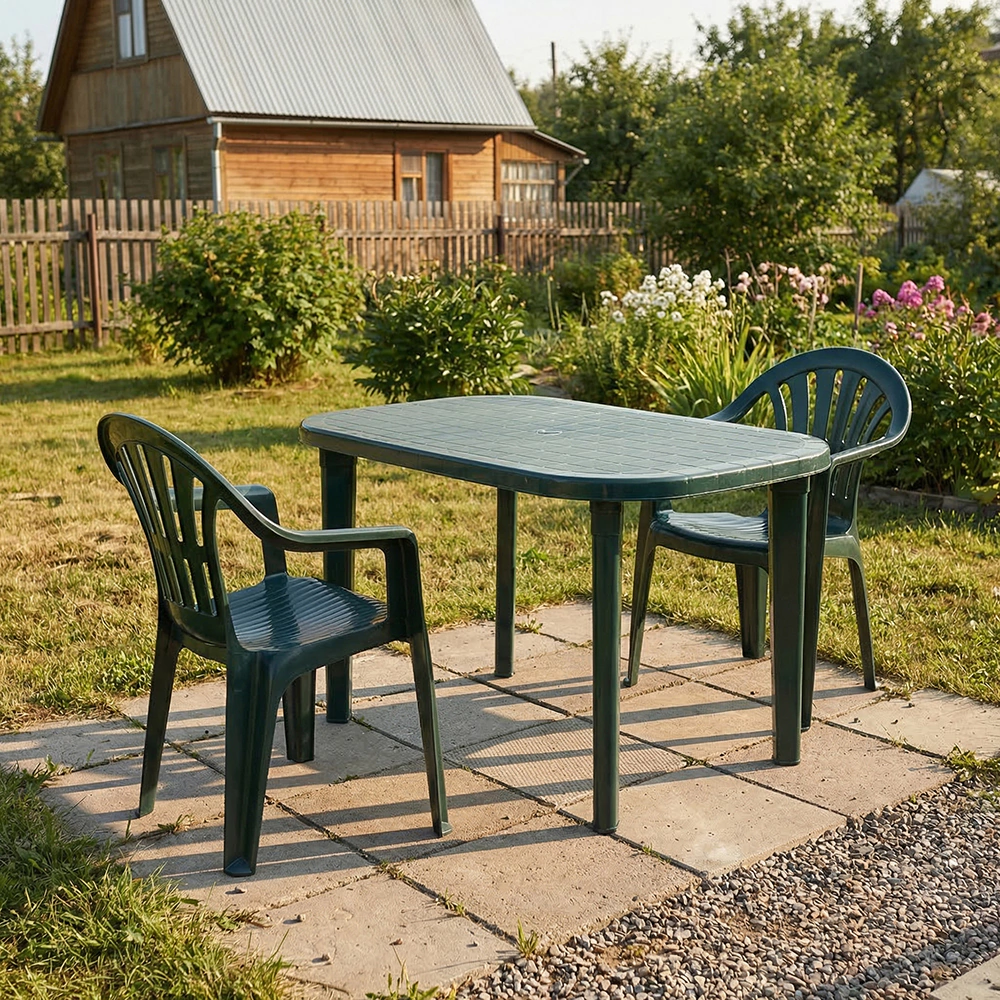Стол садовый Progarden 137х85х72 см пластик зеленый