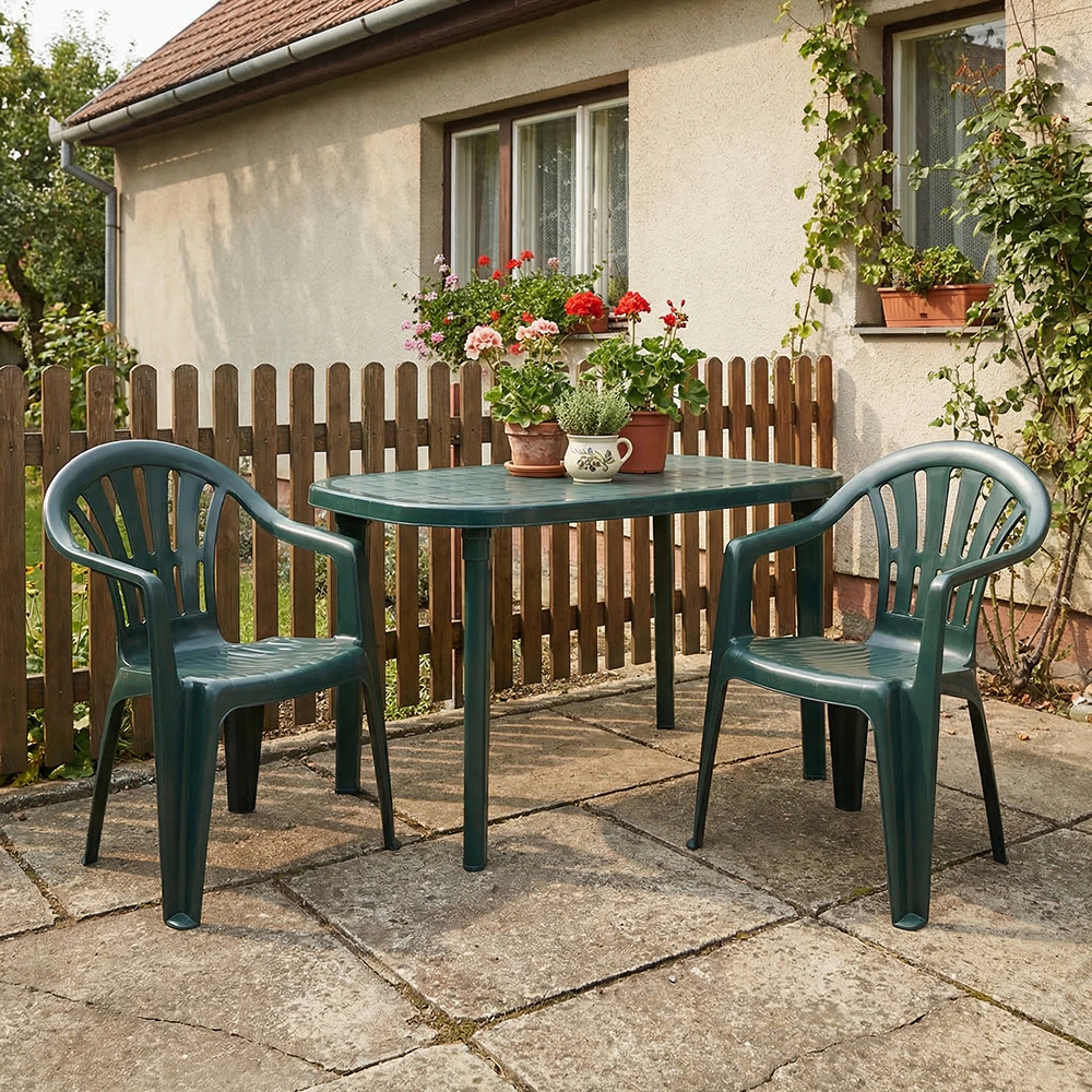 Стол садовый Progarden 137х85х72 см пластик зеленый