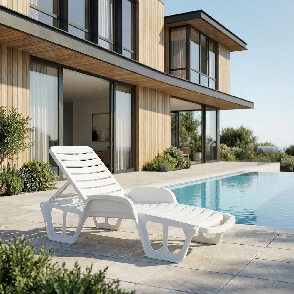 Шезлонг Progarden Lettino Fisso 190х74x40 см пластик, белый