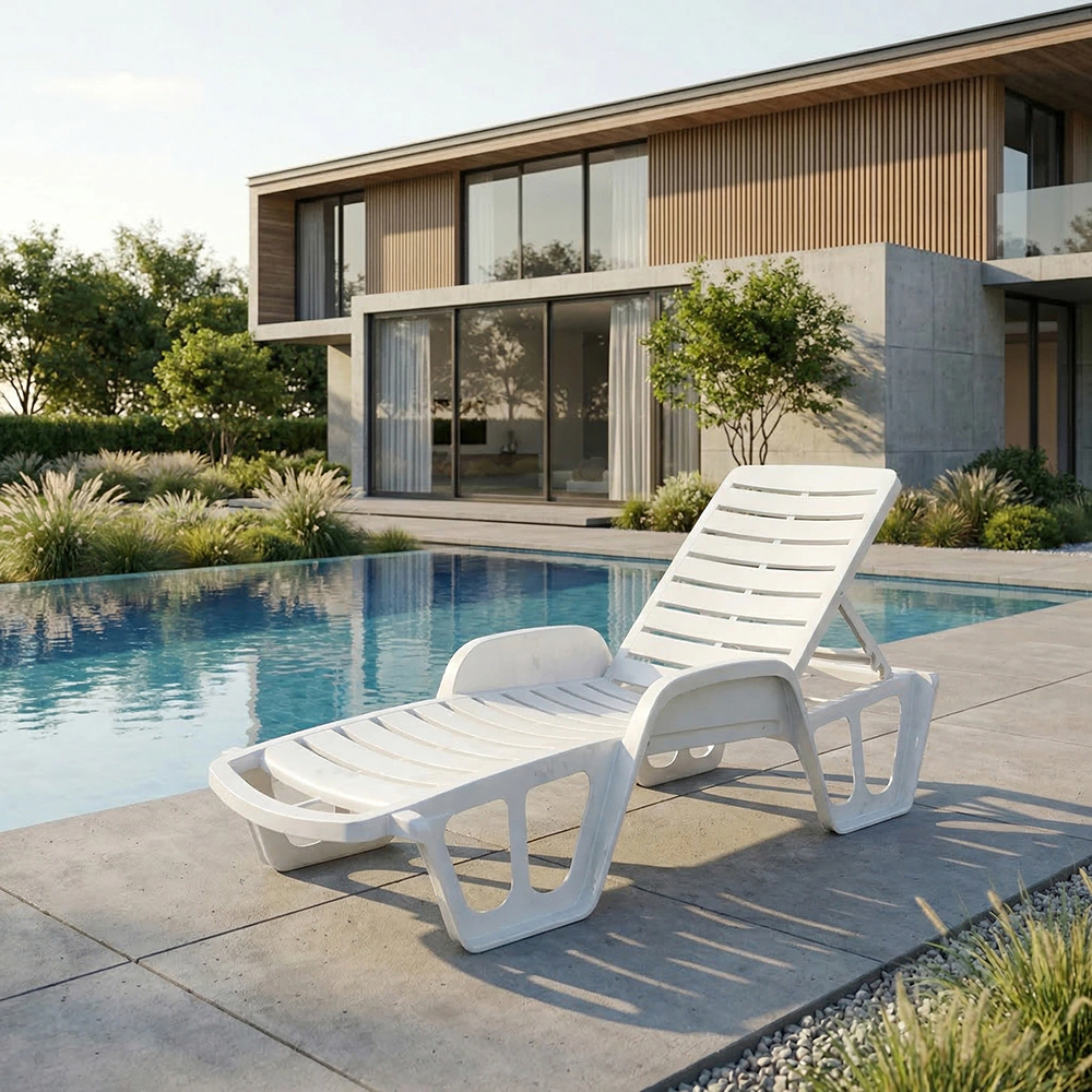 Шезлонг Progarden Lettino Fisso 190х74x40 см пластик, белый