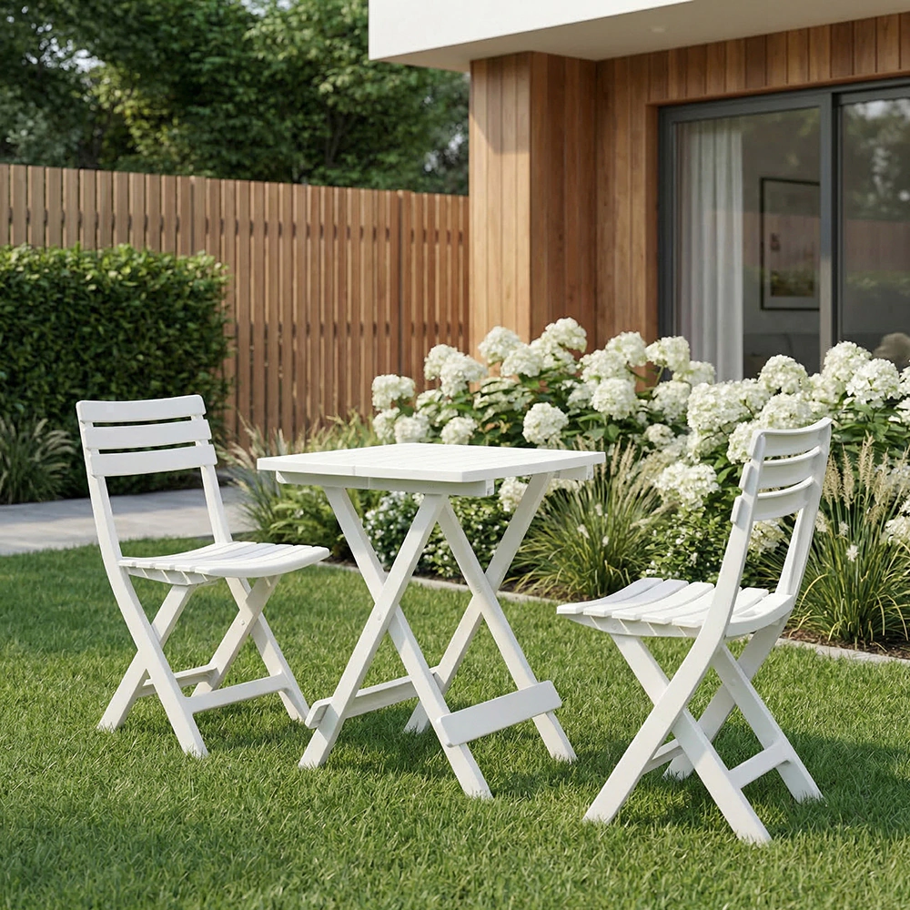 Стул садовый складной Birki 40х40х79 см пластик, белый