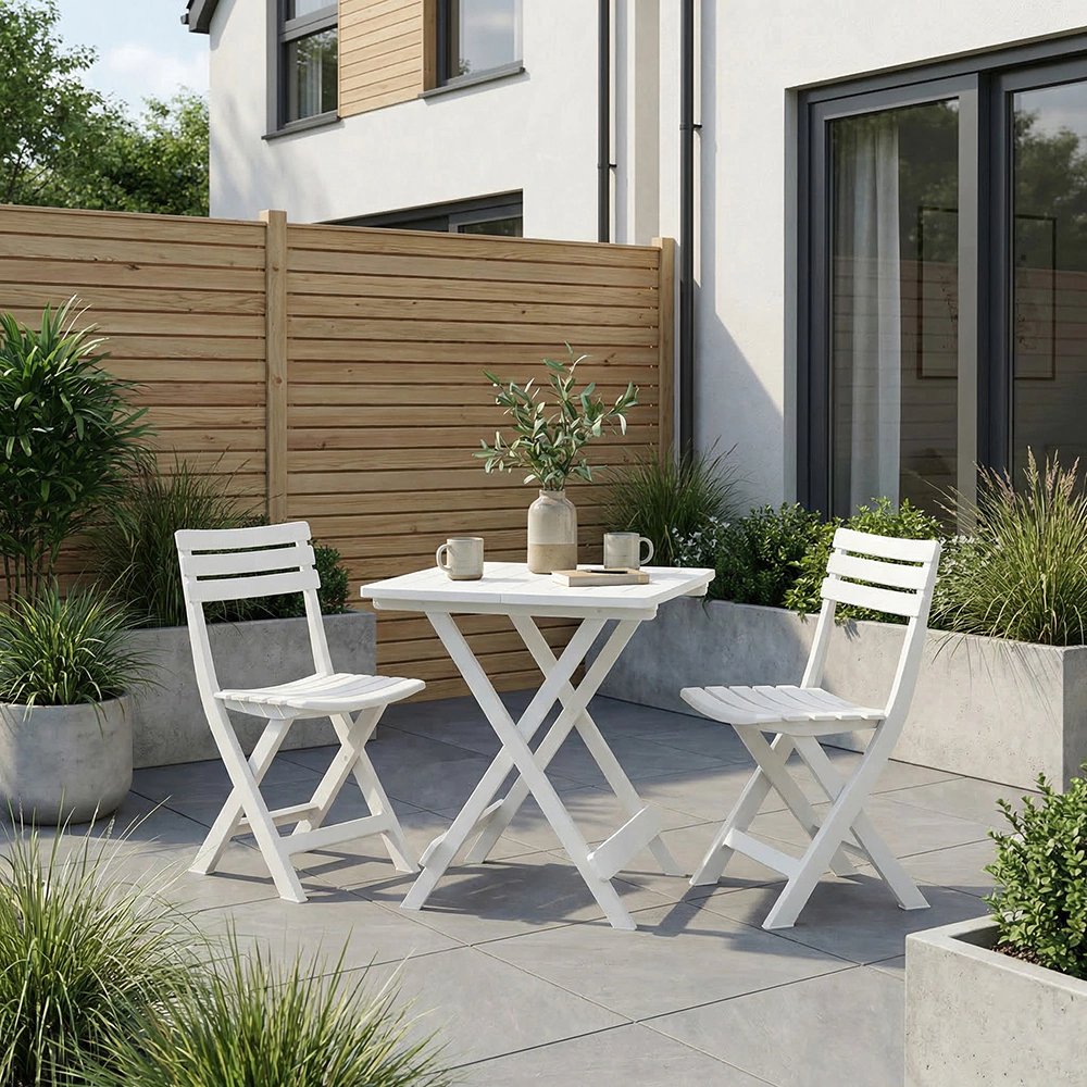 Стул садовый складной Birki 40х40х79 см пластик, белый