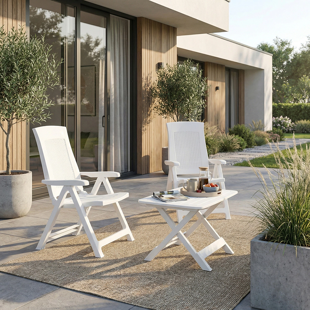 Столик складной Progarden Adige 44х44х50 см пластик белый