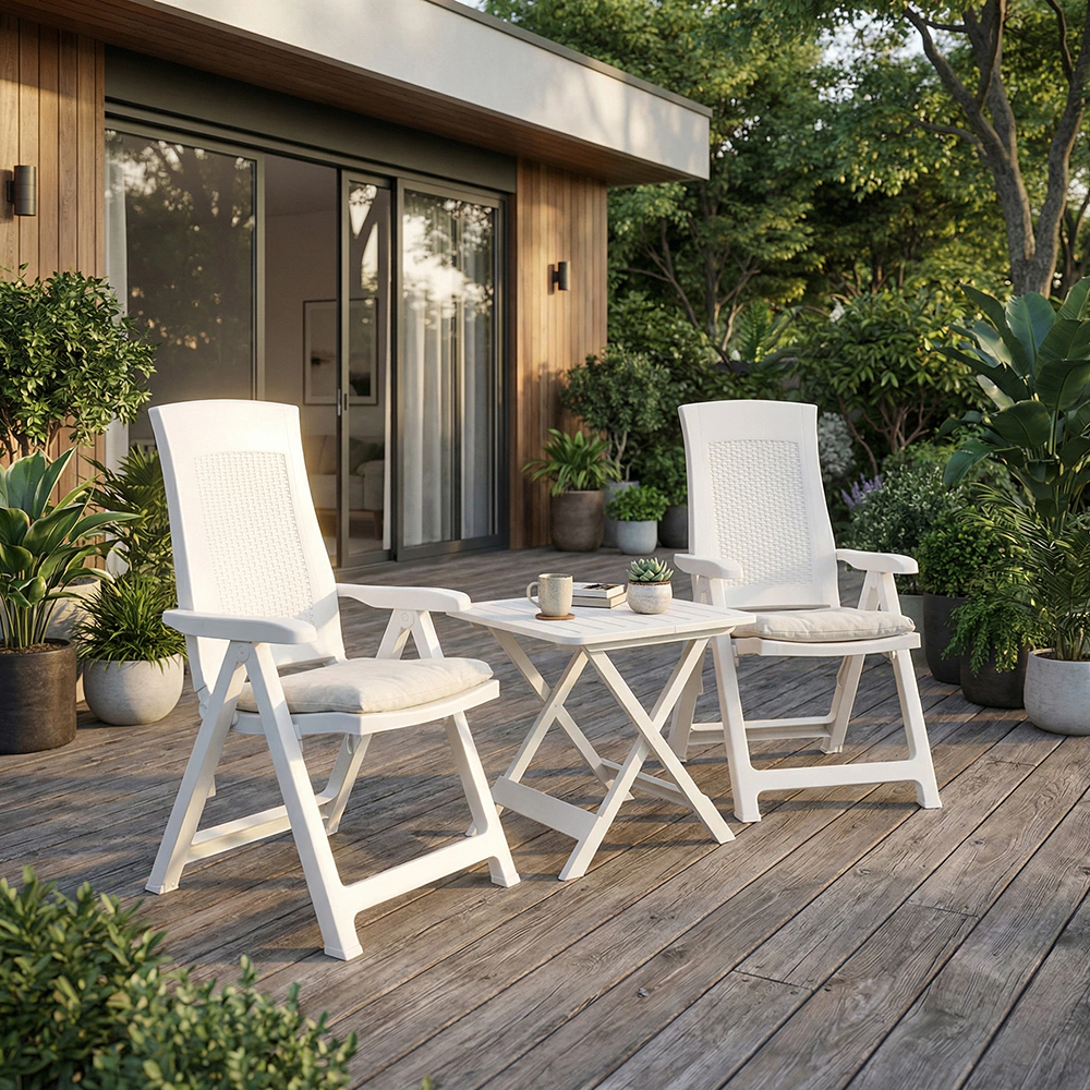 Столик складной Progarden Adige 44х44х50 см пластик белый