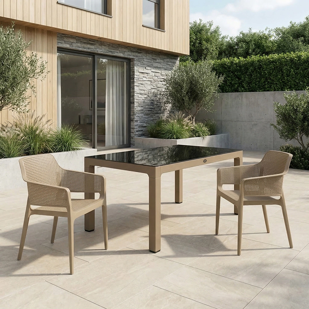 Стол садовый Novussi Wood 150x90х75 см пластик пустынно-коричневый