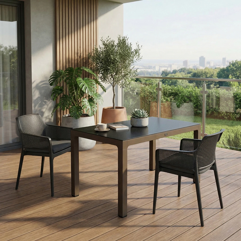 Стол садовый Novussi Wood 150x90х75 см пластик пустынно-коричневый