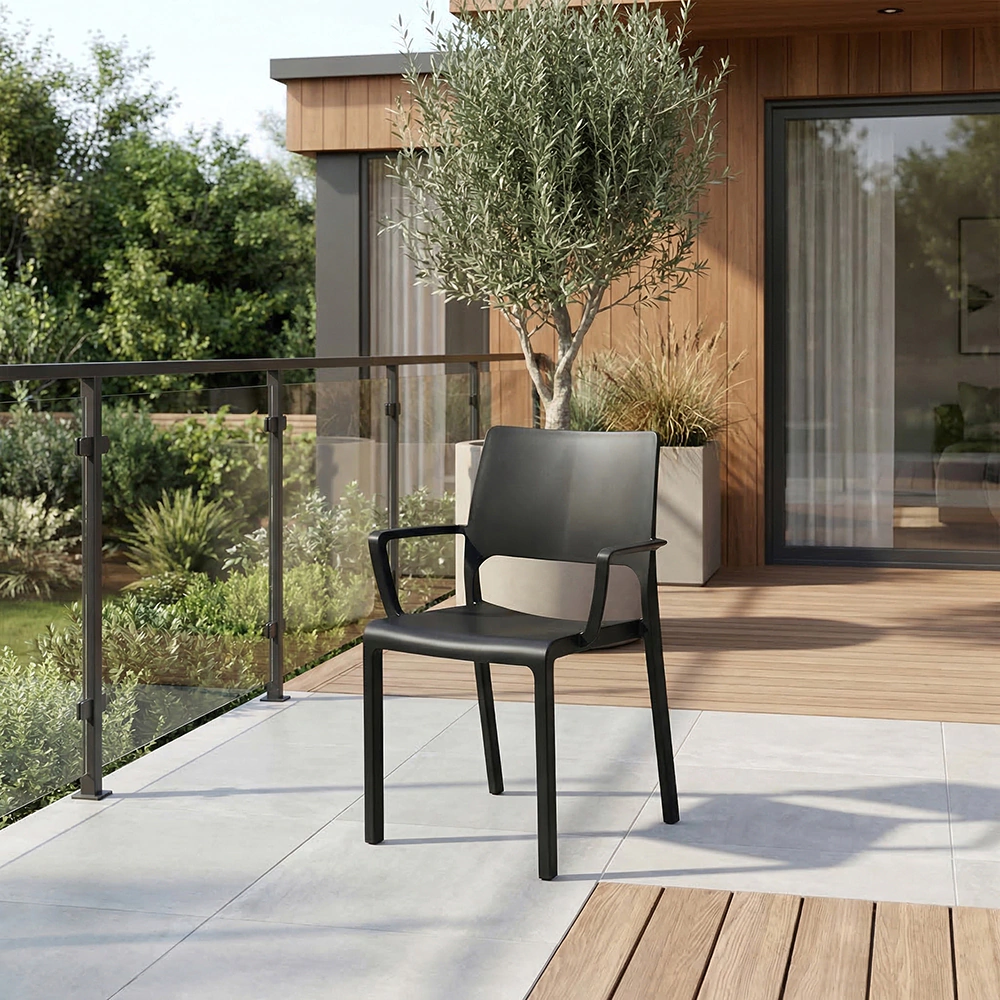 Кресло садовое Progarden Tramontana 57,5x52,5x82 см пластик, антрацит