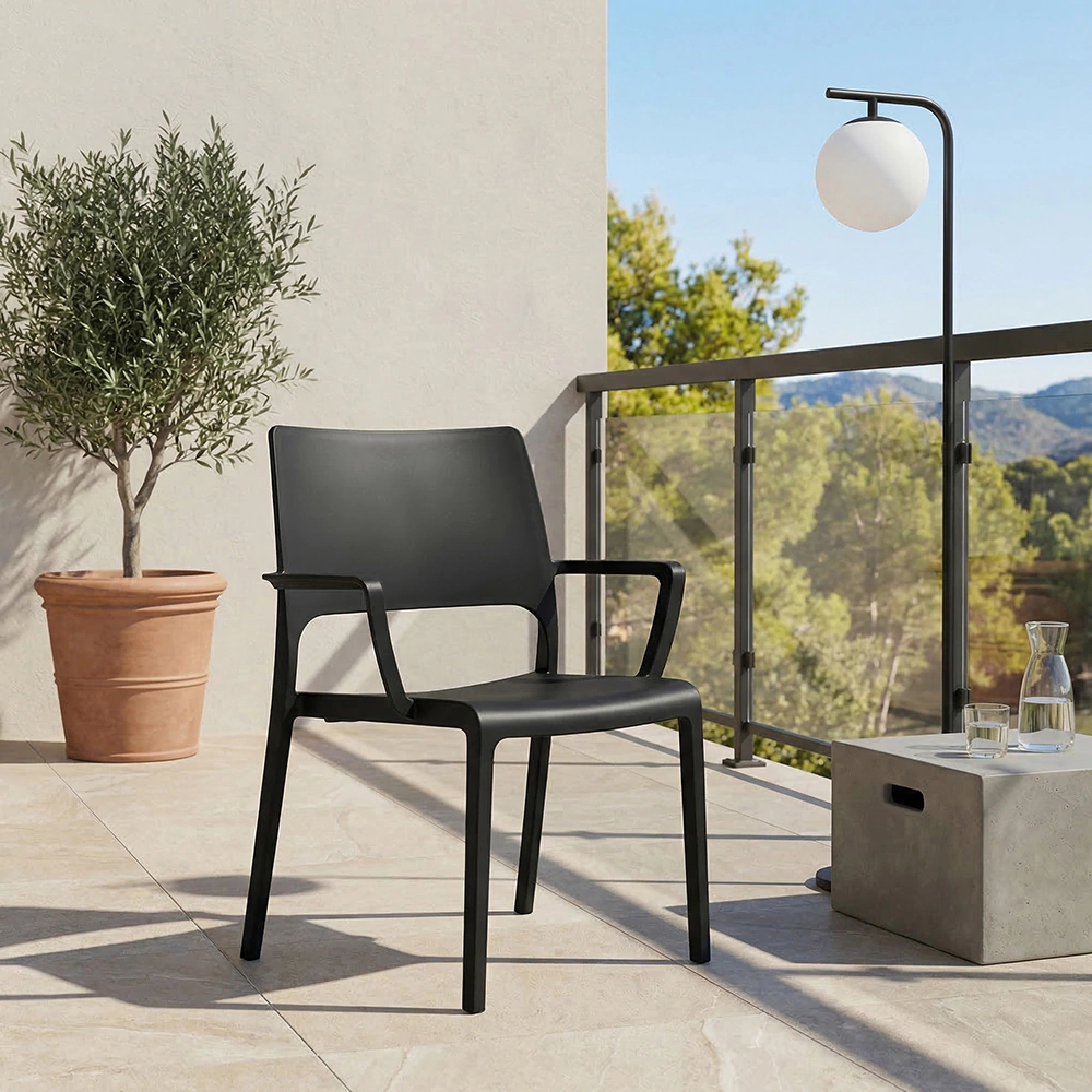 Кресло садовое Progarden Tramontana 57,5x52,5x82 см пластик, антрацит