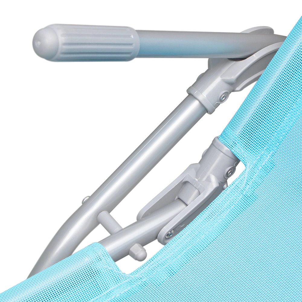 Шезлонг складной 140х50х96 см с текстиленом микс