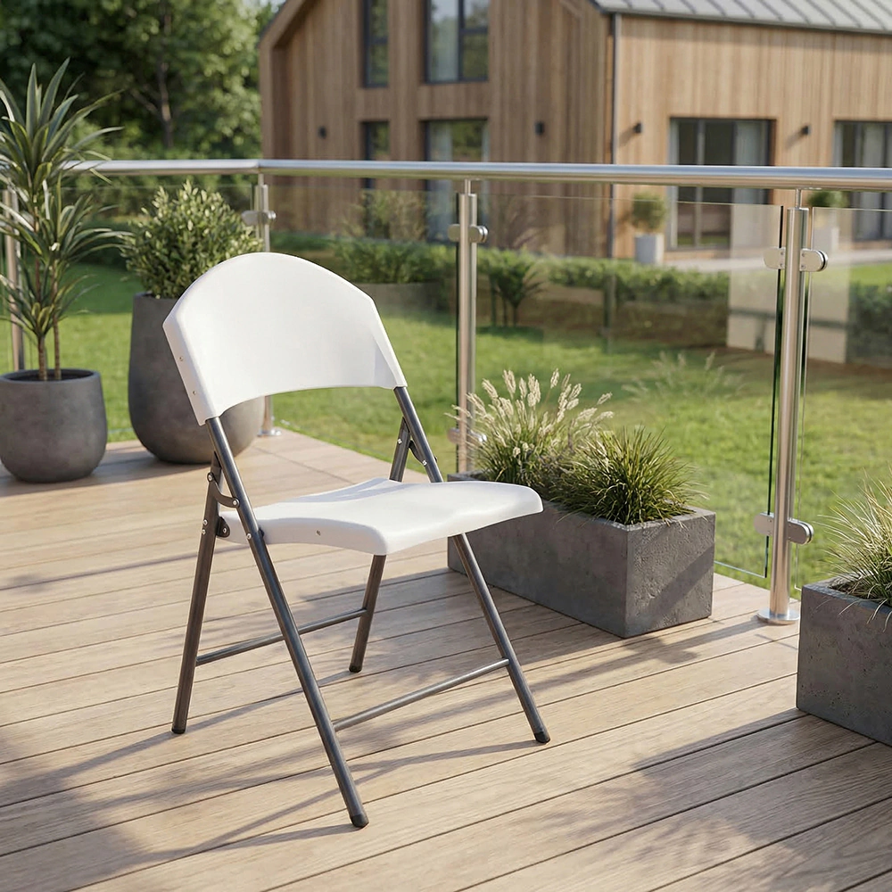 Стул садовый складной Borge 59х49х86 см пластик, белый