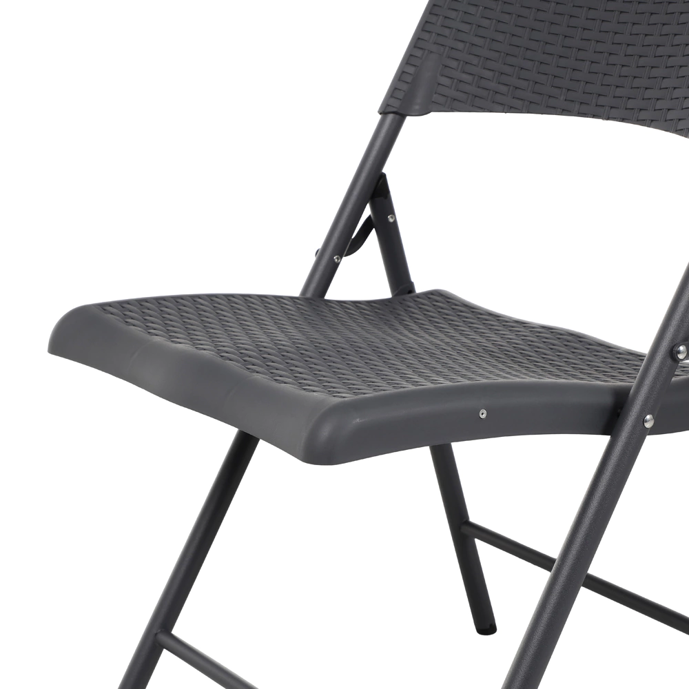 Стул садовый складной Borge 59х49х86 см пластик, серый ротанг