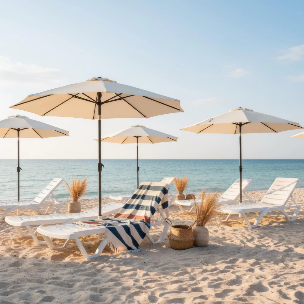 Шезлонг ADRIANO 187х65х31 см пластик, белый