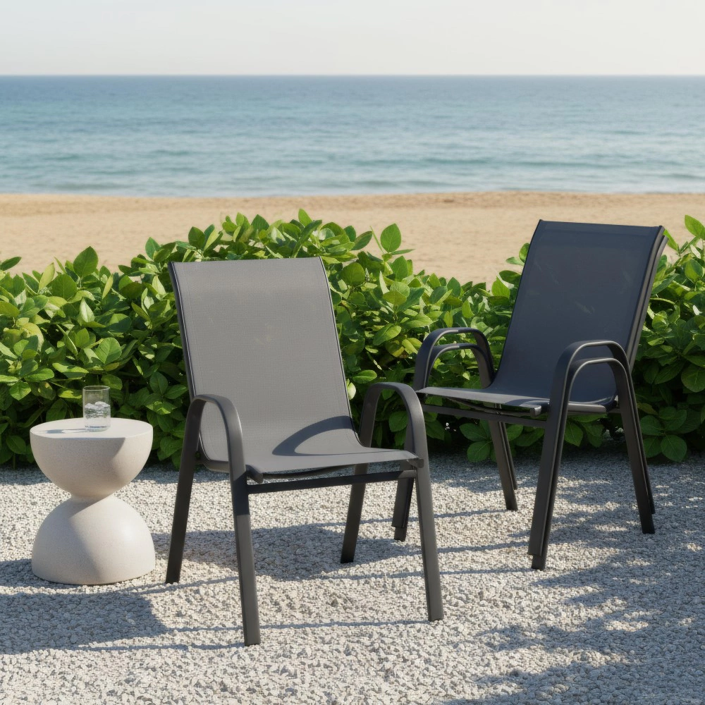 Кресло садовое 54х65х92 см сталь/текстилен, серое