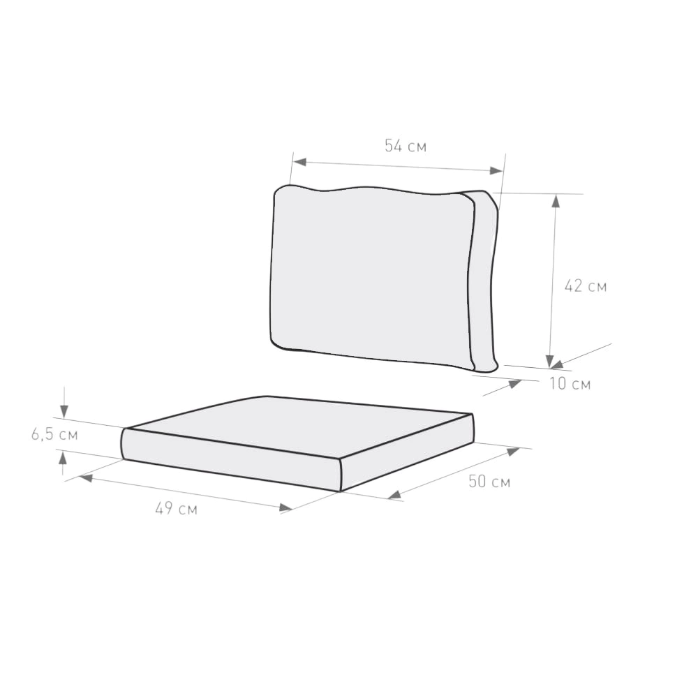 Кресло садовое 55х66х75 см с подушками, акация