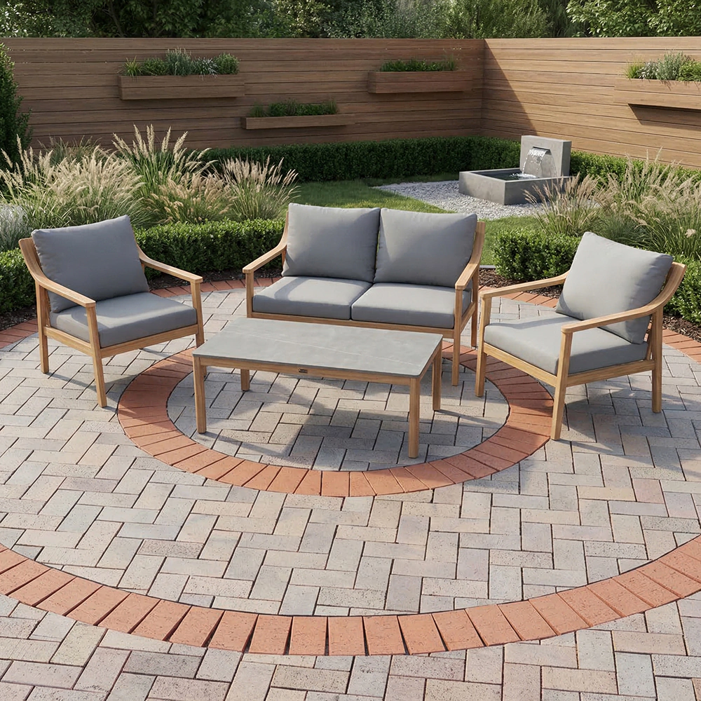 Комплект мебели 4 предмета с подушками, алюминий Вуд VERANA