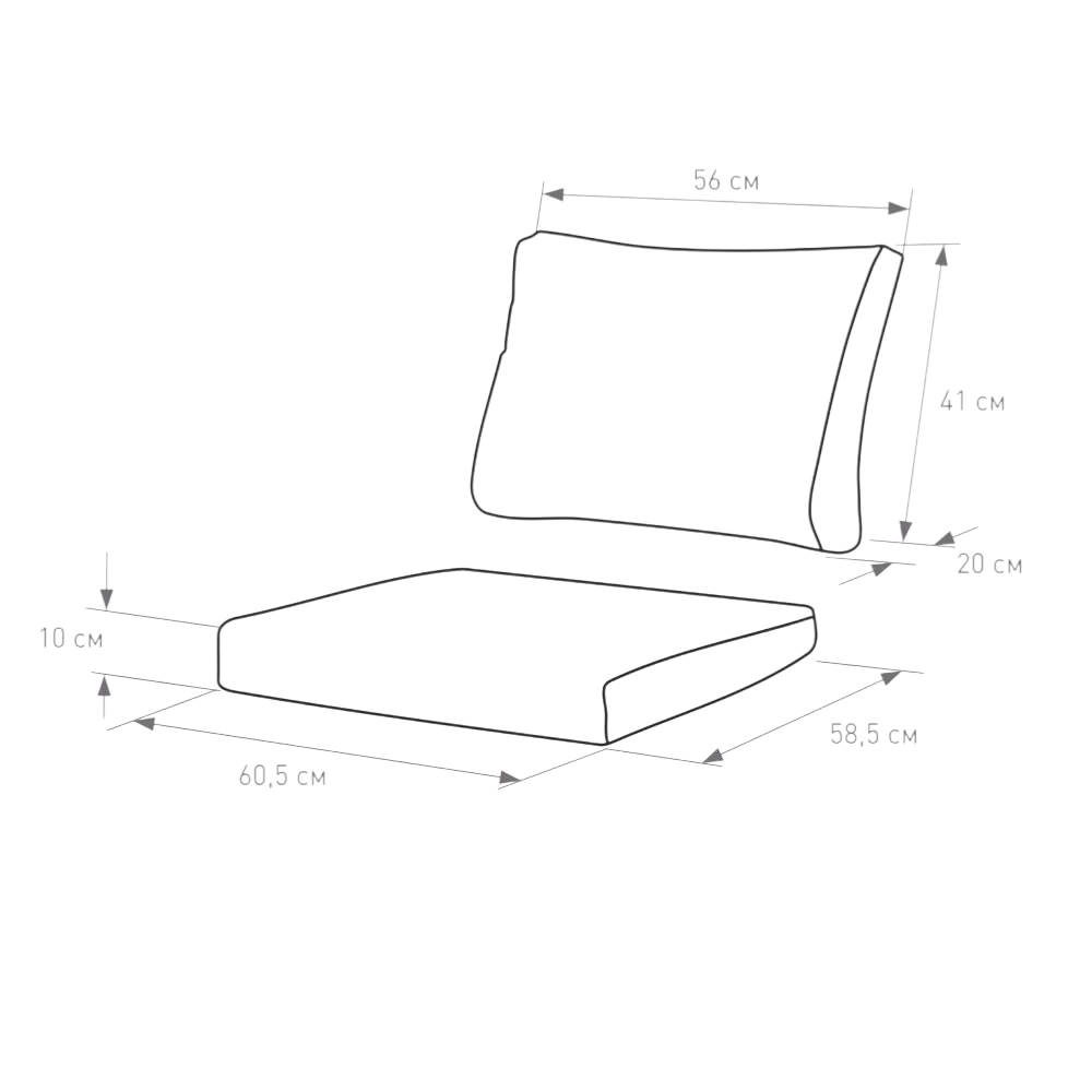 Диван 132х74х72 см с подушками, алюминий Амазония VERANA