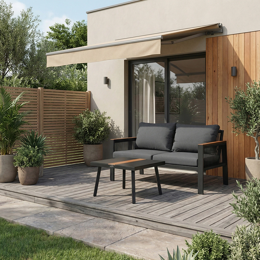 Диван 132х74х72 см с подушками, алюминий Амазония VERANA