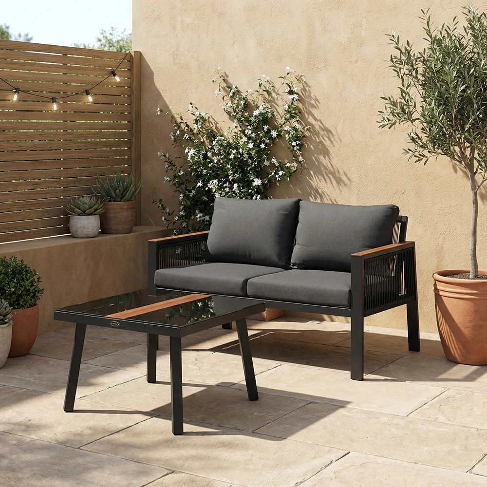 Диван 132х74х72 см с подушками, алюминий Амазония VERANA