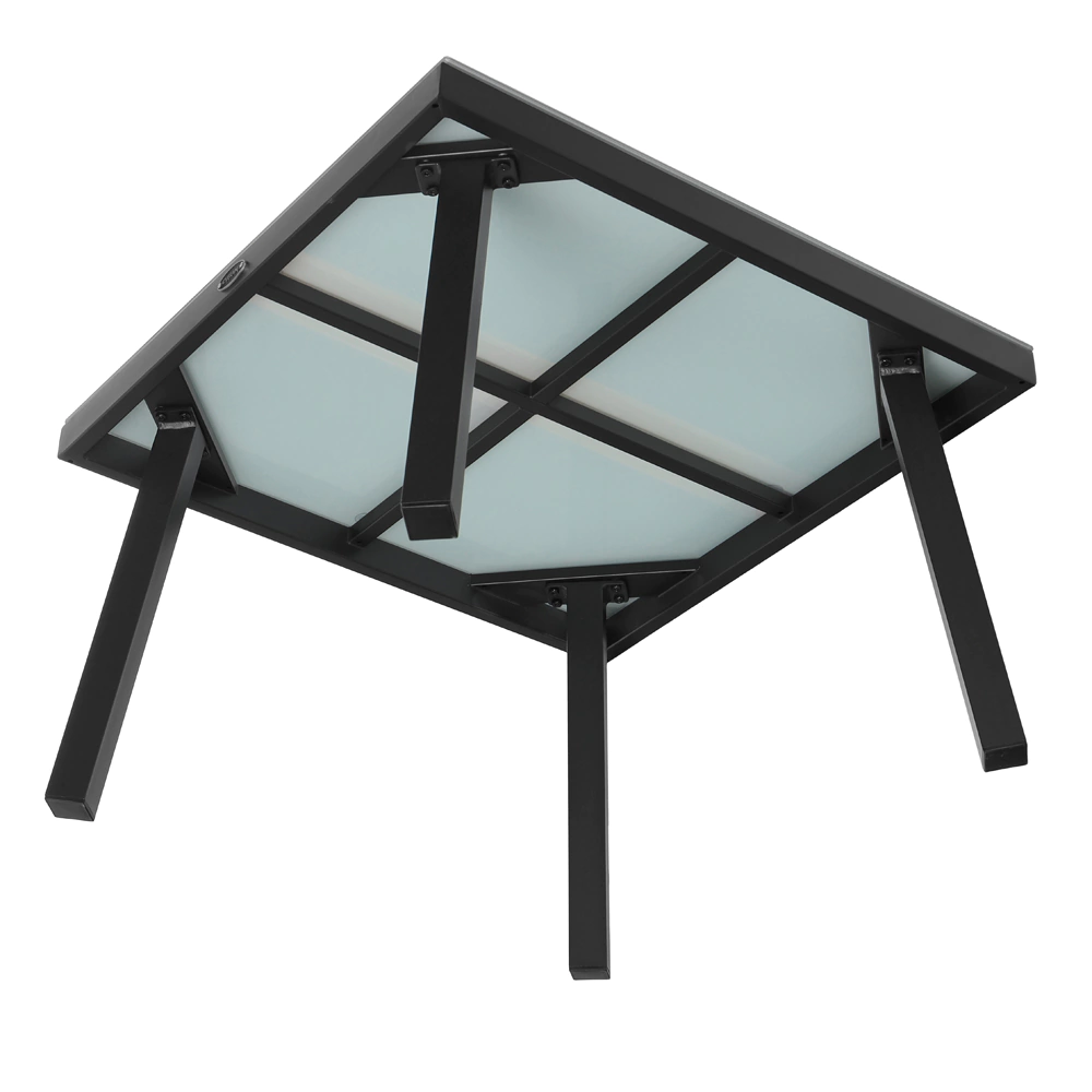 Столик садовый 70х70х45 см алюминий/стекло черный Амазония VERANA