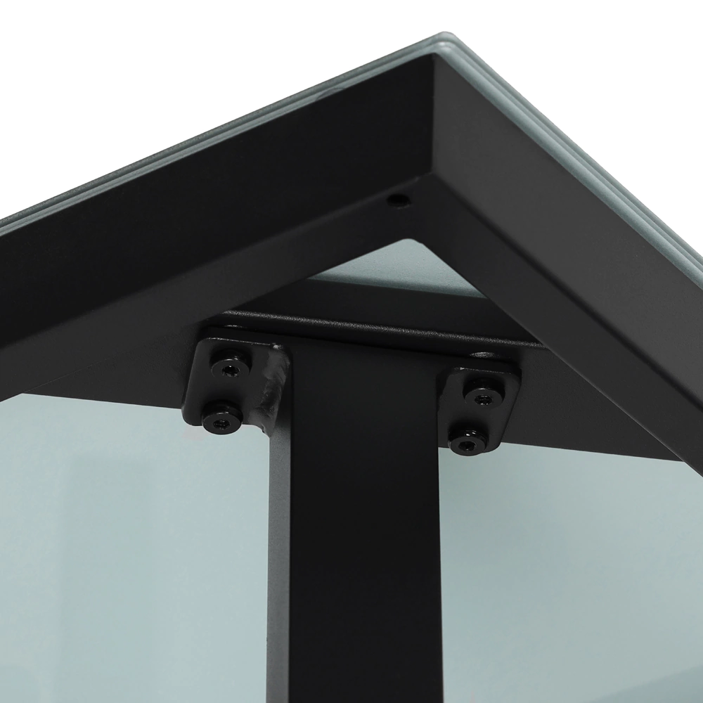 Столик садовый 70х70х45 см алюминий/стекло черный Амазония VERANA