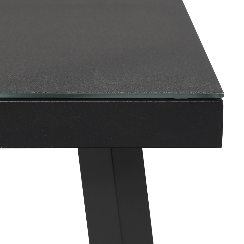 Столик садовый 70х70х45 см алюминий/стекло черный Амазония VERANA