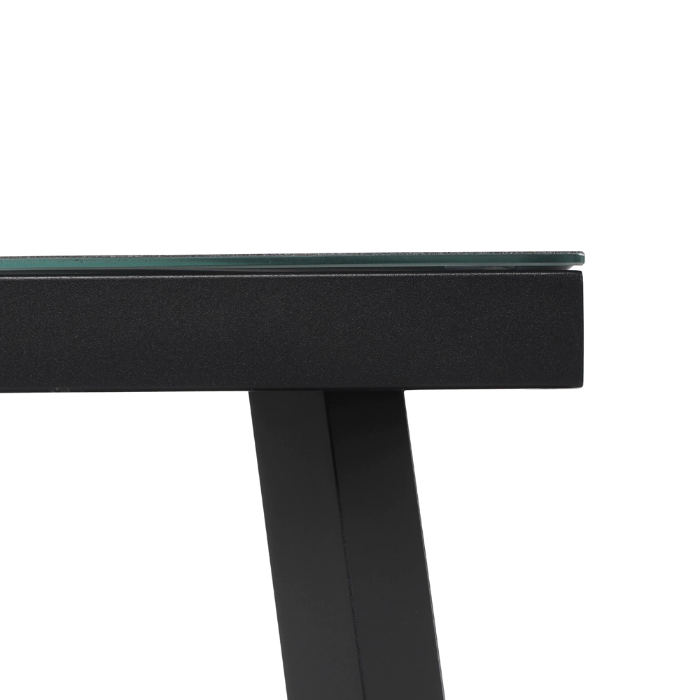 Столик садовый 70х70х45 см алюминий/стекло черный Амазония VERANA