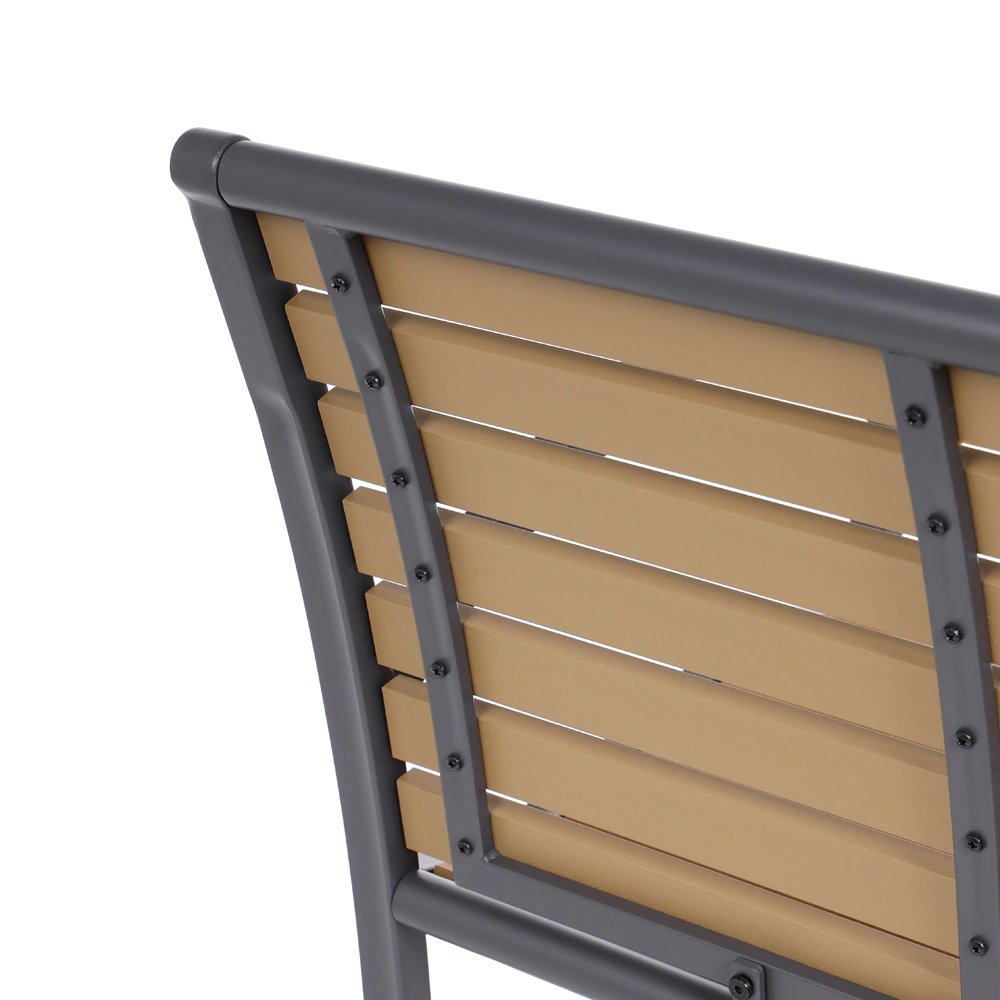 Скамейка садовая 126х60х80 см сталь/поливуд с подлокотниками светлая VERANA