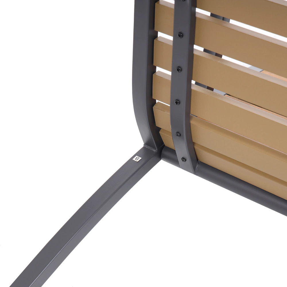 Скамейка садовая 126х60х80 см сталь/поливуд с подлокотниками светлая VERANA