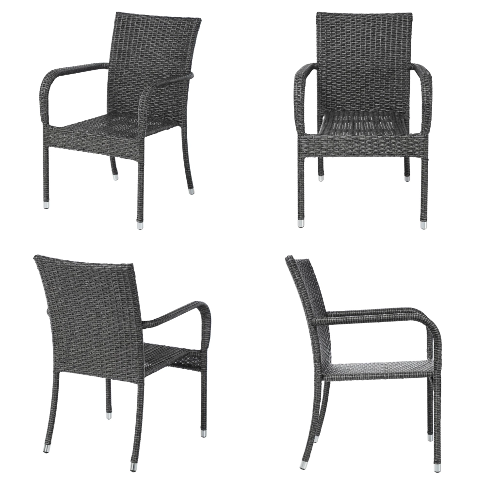 Кресло садовое 57х62х84 см с подушкой, техноротанг серое Орландо