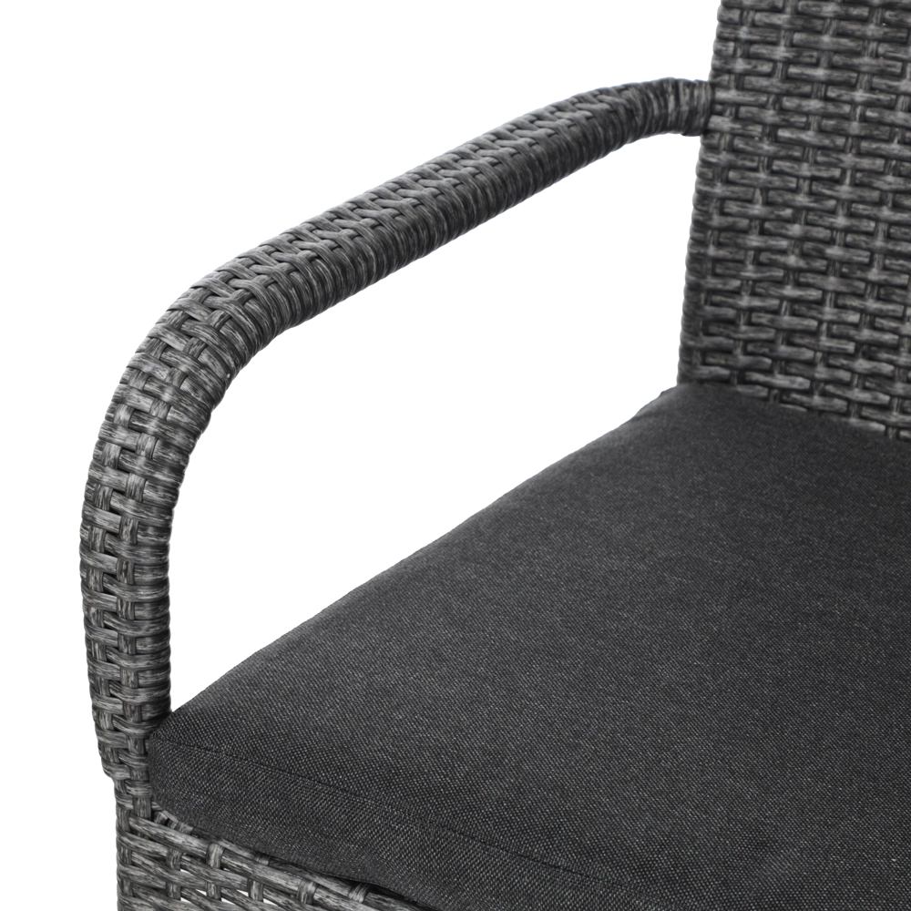 Кресло садовое 57х62х84 см с подушкой, техноротанг серое Орландо