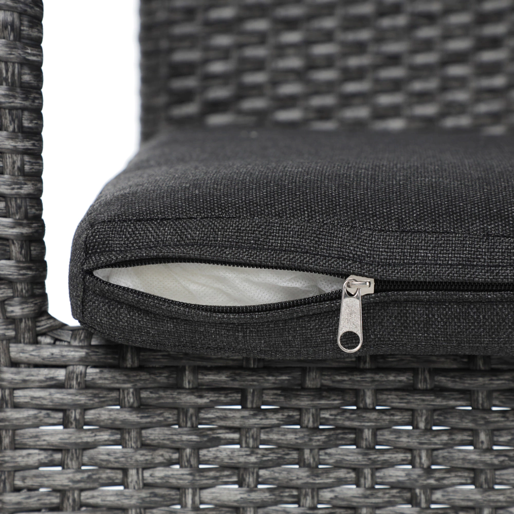 Кресло садовое 57х62х84 см с подушкой, техноротанг серое Орландо