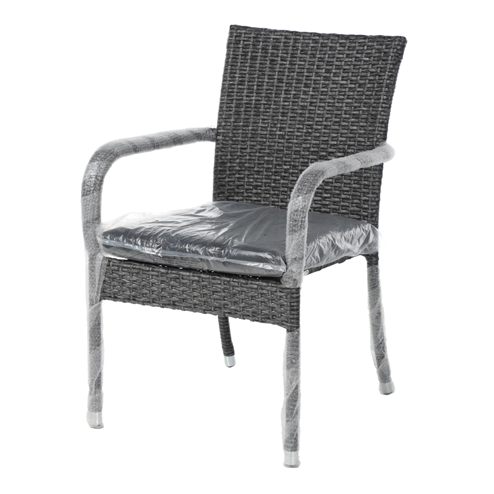 Кресло садовое 57х62х84 см с подушкой, техноротанг серое Орландо