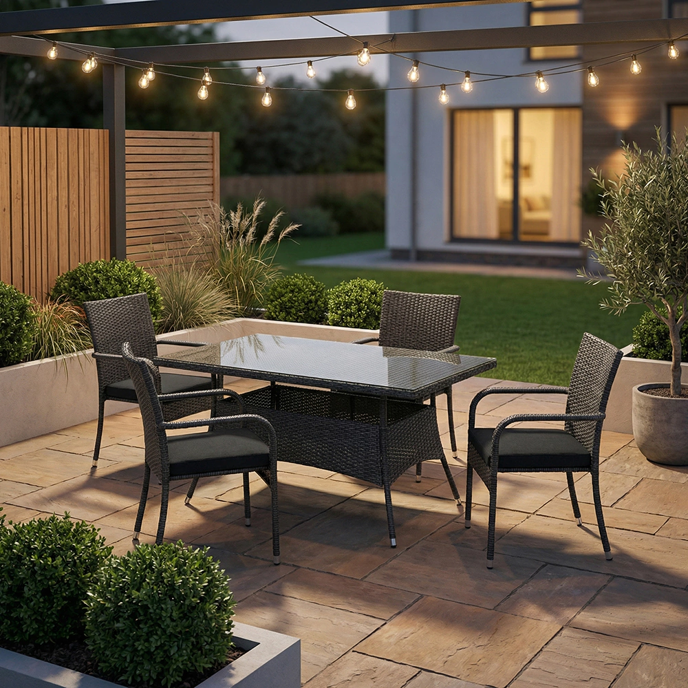 Кресло садовое 57х62х84 см с подушкой, техноротанг серое Орландо