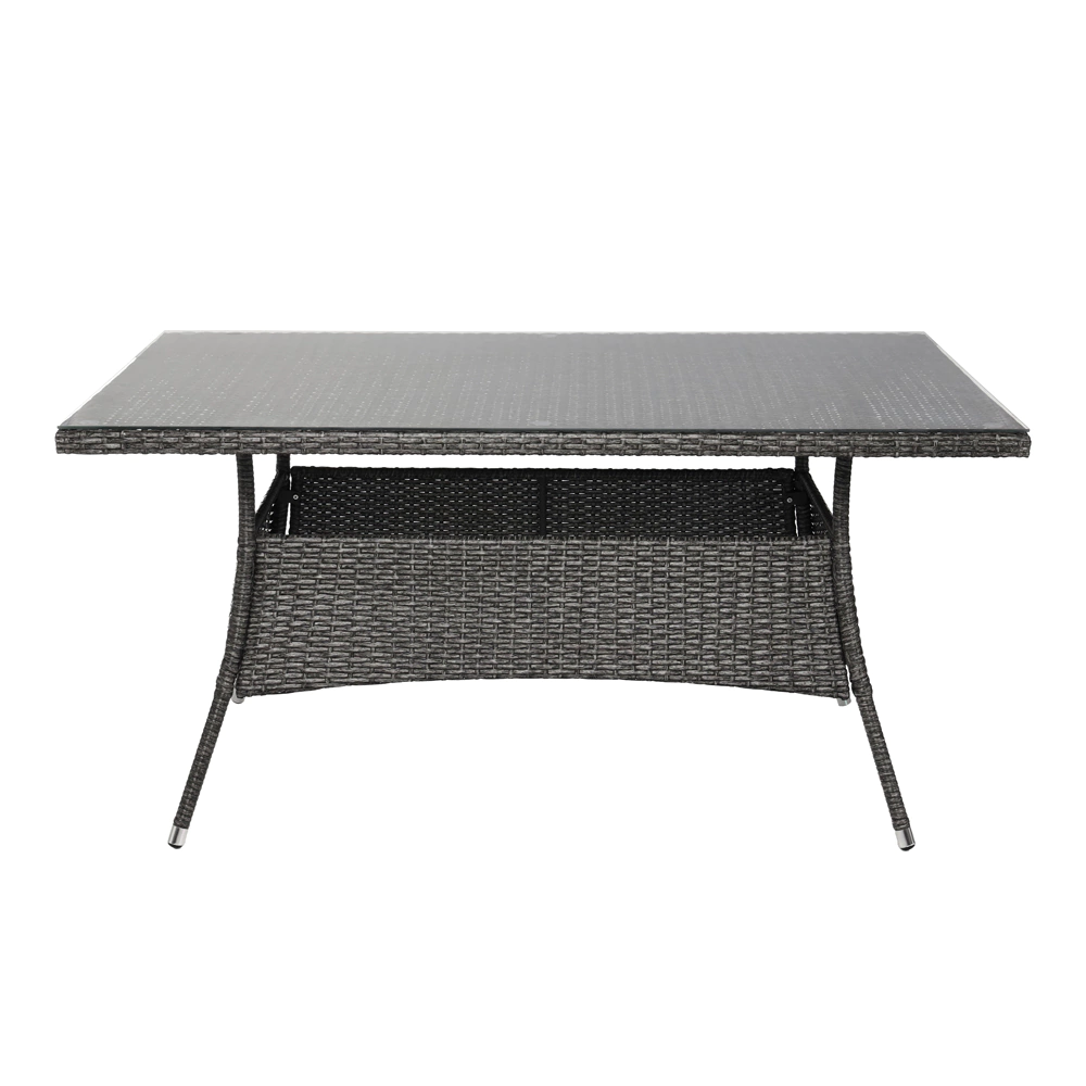 Стол садовый 150х90х74 см техноротанг серый Орландо