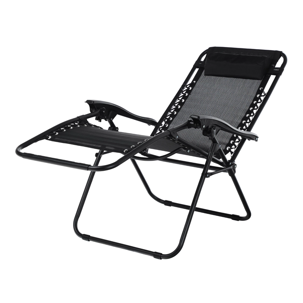 Кресло складное 160х65х113 см многопозиционное черное