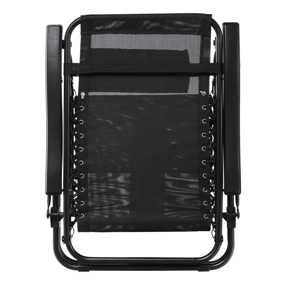 Кресло складное 160х65х113 см многопозиционное черное