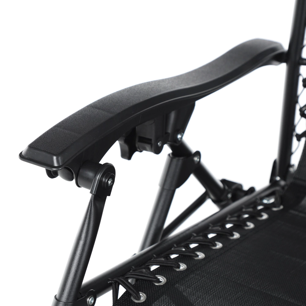 Кресло складное 160х65х113 см многопозиционное черное