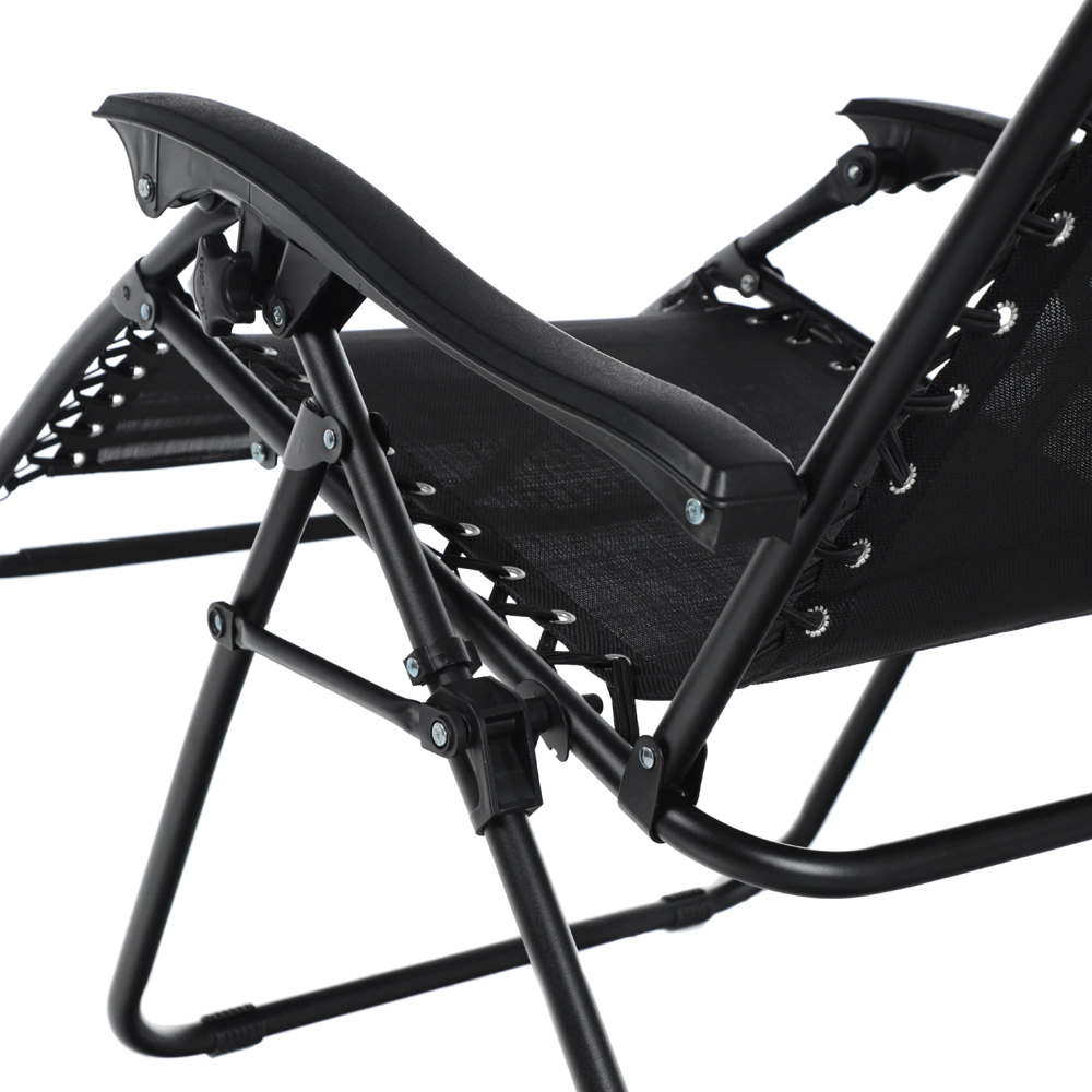 Кресло складное 160х65х113 см многопозиционное черное