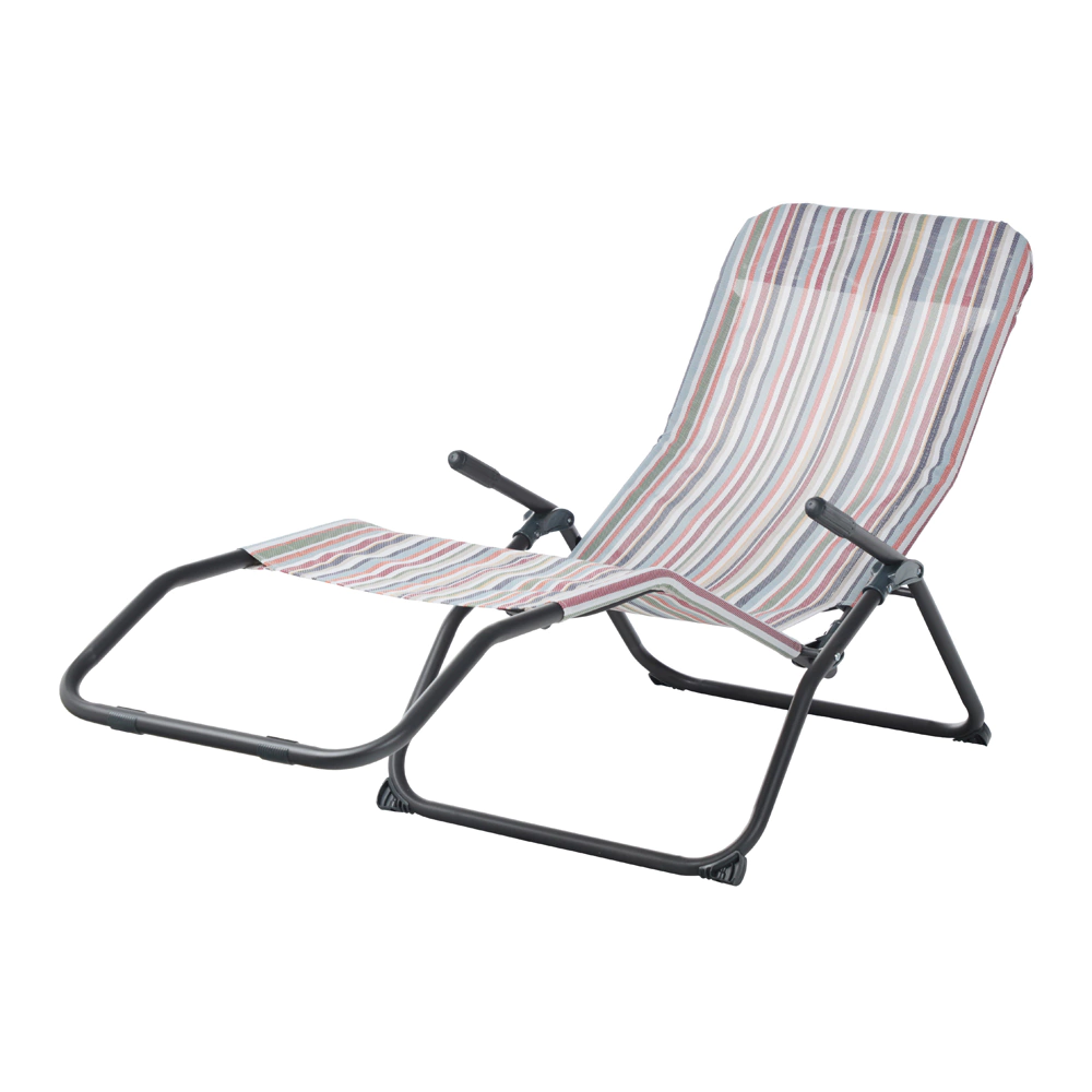 Шезлонг складной 140х60х96 в полоску