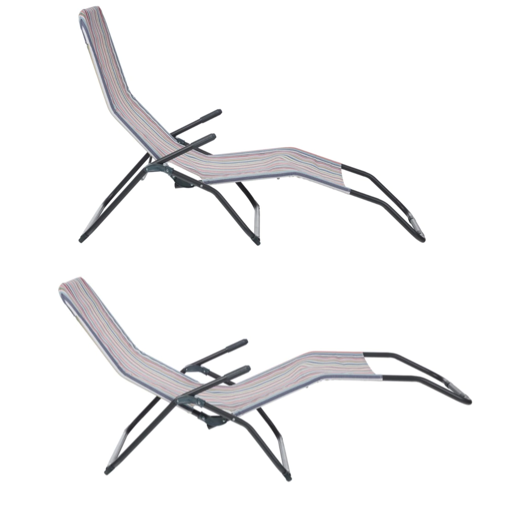 Шезлонг складной 140х60х96 в полоску