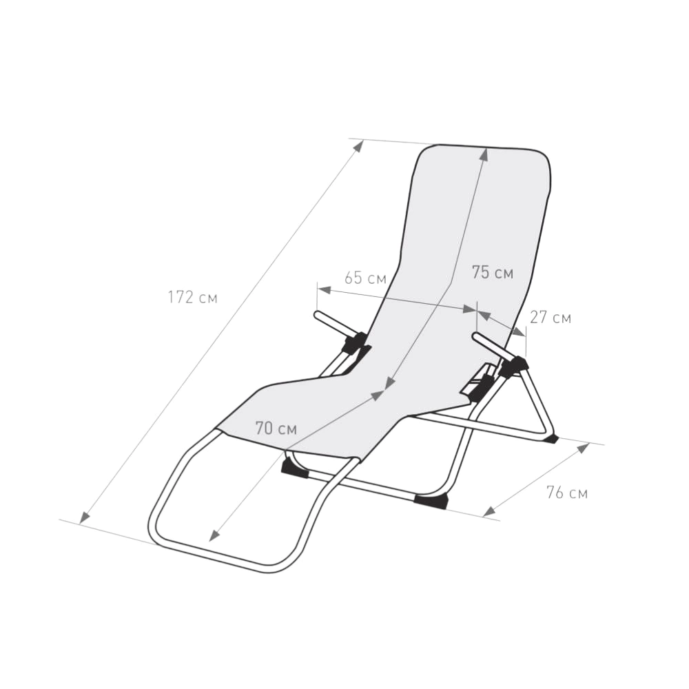 Шезлонг складной 140х60х96 в полоску